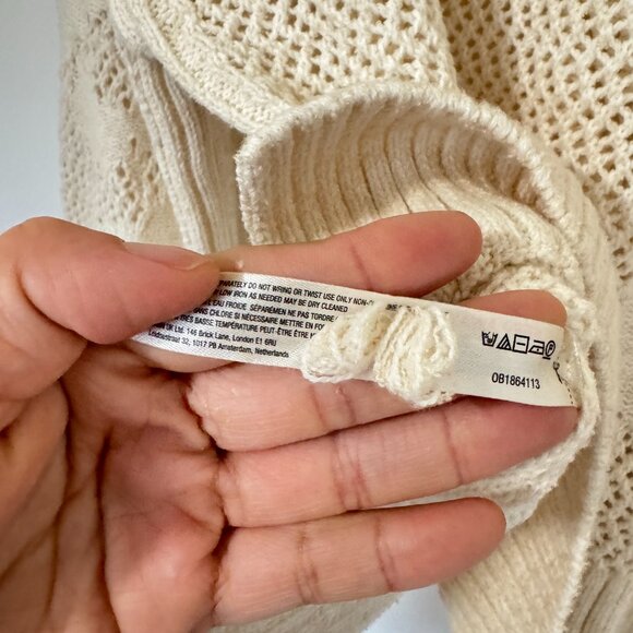 ☀️ ANTHROPOLOGIE DAILY PRACTICE Half Zip Oversized Pullover Sweater Cream Medium - Picture 5 of 10